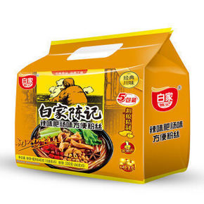 白家陈记 辣味肥肠味方便粉丝 五包装 541g 折9.5元(17.9，99-50)