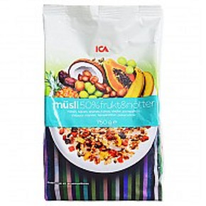 ICA 50% 水果坚果麦片 750g 折22.2元(39.9，199-100)