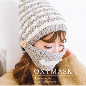 Oxymask 胡子毛线套头帽+口罩 19.8元包邮(29.8-10券)