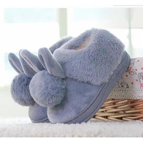 好看又保暖# 蒂芙伦 可爱兔耳朵儿童包跟棉拖鞋 9.9元包邮