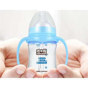 哈牛妈 婴儿防胀气宽口径玻璃奶瓶 200ml 14元包邮(29-15券)