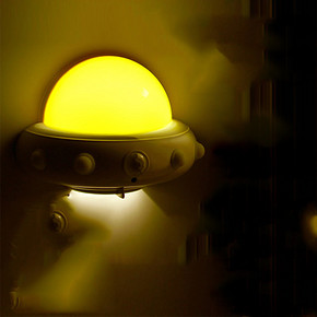 智能感应# 万火 插电迷你飞碟小夜灯 19元包邮(24-5券)