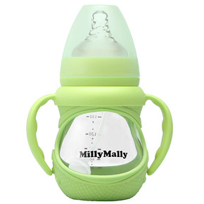 送13件套# Millymally 婴儿玻璃奶瓶 150ml 19元包邮(39-20券)