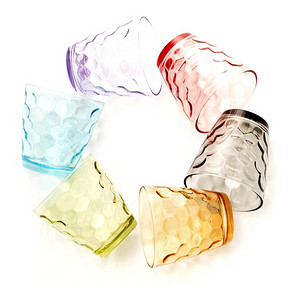 卢米 彩色耐热透明玻璃杯 220ml*6个 19.9元包邮(24.9-5券)