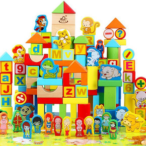 巧之木 儿童积木玩具套装 122颗积木+场景板 29.9元包邮(39.9-10券)