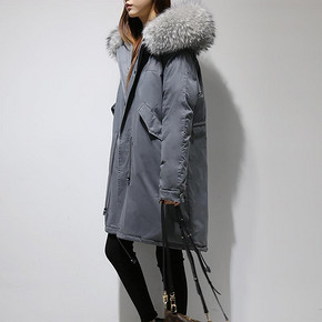 omlesa 韩版显瘦毛领中长款羽绒服 348元包邮(398-50券)