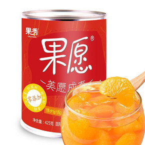 果秀 糖水砀山黄桃+蜜桔罐头425g*4罐 19.8元包邮(22.8-3券)