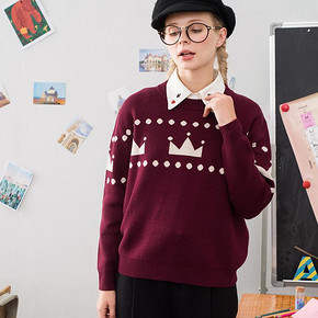 秋壳 学院风宽松款毛衣 105元包邮(155-50券)
