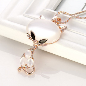 手慢无# 时尚女皇 百搭水钻吊坠毛衣链 0.4元包邮(5.4-5券)