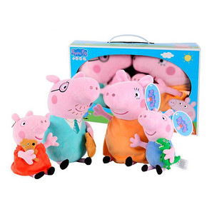 Peppa Pig 小猪佩奇 毛绒一家礼盒装  69元包邮(99-30)
