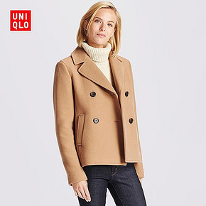 UNIQLO 优衣库 女士羊毛混纺双排扣大衣 399元