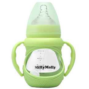 送13件套# Millymally 婴儿玻璃奶瓶 150ml 14元包邮(38-25券)