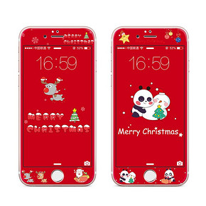 卡绮 iPhone红色圣诞麋鹿全屏钢化贴膜 10.8元包邮(20.8-10券)