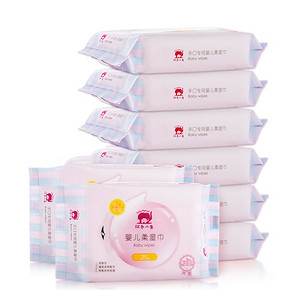 红色小象 手口专用婴儿湿巾25抽*8包 29元包邮(49-20券)