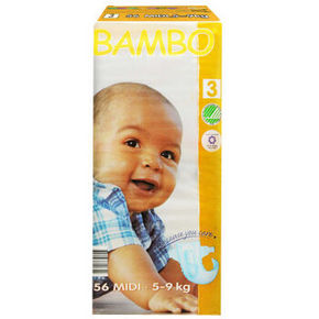 BAMBO 班博 绿色生态 婴儿纸尿裤3号 M码 56片 66元