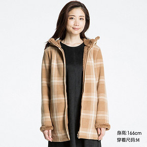 UNIQLO 优衣库 女装 印花长绒摇粒绒大衣 149元