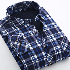 柏莉鸟 秋冬季男士加绒加厚保暖衬衫 39.9元包邮(59.9-20券)