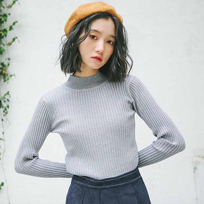 经典百搭# 兰米密 女士韩版半高领毛衣 38元包邮(58-20券)