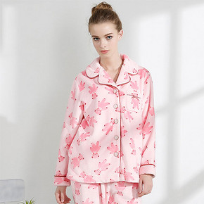 前1分钟半价# 芬腾 女士秋冬加厚珊瑚绒睡衣 54.9元包邮(109.9-55)