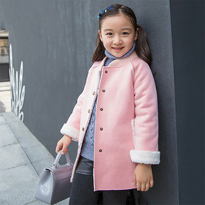 厚实保暖# 芭菲鹿 加厚羊羔毛绒女童装外套  69元包邮(129-60券)