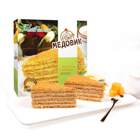 迈克西盟 俄式奶油蜂蜜夹心千层蛋糕 28.8元包邮(48.8-20券)