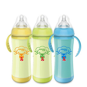小土豆  不锈钢宽口径保温奶瓶带吸管180ml/220ml 39.9元包邮(54.9-15券)