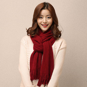 超厚温暖# 格调师 仿羊绒加厚加长围巾 11.9元包邮(16.9-5券)