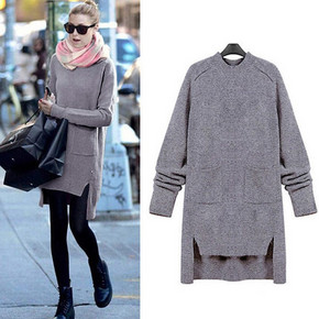 针情衫国 中长款宽松针织毛衣裙 58元包邮(68-10券)