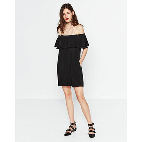 清仓好价# ZARA 女士露肩连衣裙 79元包邮