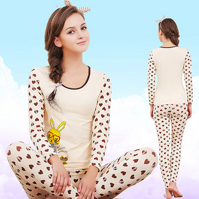 前5分钟半价# 新一步 少女棉质保暖内衣套装 34.5元包邮(69-34.5)