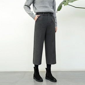 前5分钟# 菲尼布可 厚毛呢阔腿裤 39元包邮(59-20)