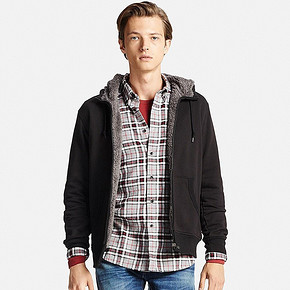 7色可选# UNIQLO 优衣库 男士仿羊羔绒连帽卫衣 99元