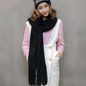溢彩 加厚麻花针织流苏围巾 15元包邮(35-20券)