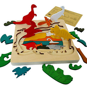 达拉 儿童多层立体木质拼图 19.9元包邮(29.9-10券)