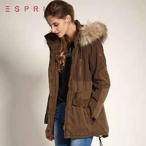 ESPRIT 女士毛领休闲中长款时尚款棉服 289元包邮(299-10券)