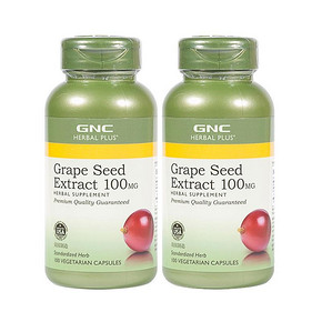 折59.5元/瓶# GNC 健安喜 葡萄籽精华胶囊 100mg*100粒*2瓶 119元包邮(129-10)