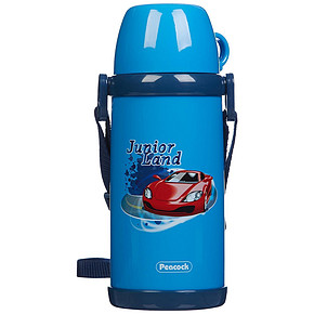 peacock 孔雀 儿童保温杯 蓝色 580ml 99元包邮