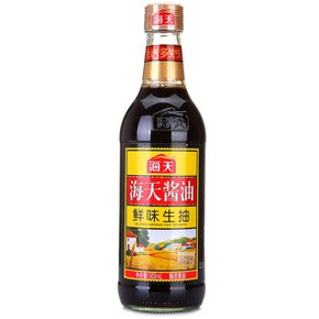 海天 鲜味 生抽王 500ml 折4.8元 (6，满2件8折)