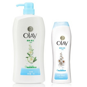OLAY 玉兰油 水嫩清爽 沐浴露1L+亮爽珍珠沐浴露300ml 32.9元