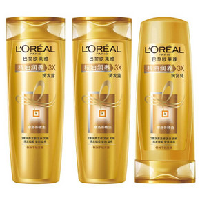 欧莱雅（LOREAL） 精油润养洗发露400ml*2+润发乳400ml 折45.6元(79,199-100)