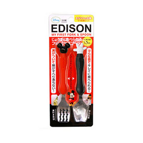 日本 KJC Edison 迪士尼不锈钢儿童餐具套装 米奇款 折38.3元(225-110)