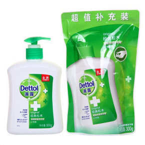 滴露 健康抑菌洗手液 自然清新 500g+300g 折9.9元(3件5折)