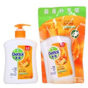 滴露 健康抑菌洗手液 自然清新 500g+300g 折9.9元(2件5折)