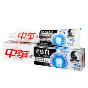 中华 瓷感白 黑白双效牙膏 140g 4.9元