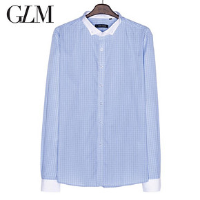 GLM 春装男士时尚休闲修身长袖衬衫 9.9元包邮