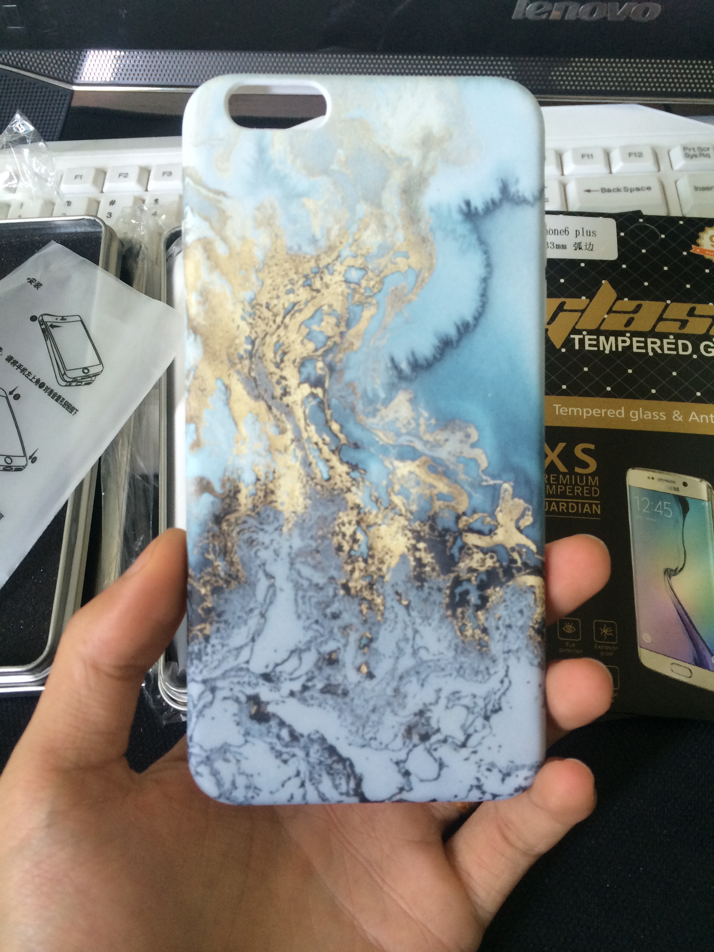 亿图原创简约韩国大理石纹iphone6s全包硬壳苹果6plus磨砂手机壳