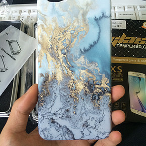 亿图原创简约韩国大理石纹iphone6s全包硬壳苹果6plus磨砂手机壳