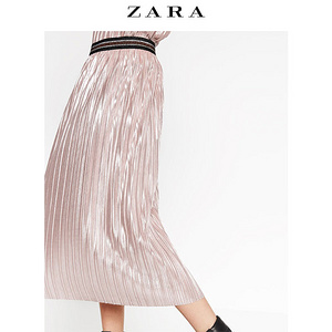 ZARA TRF 女装 亮面百褶裙