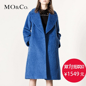 MO&Co. 长袖翻领暗扣毛呢大衣