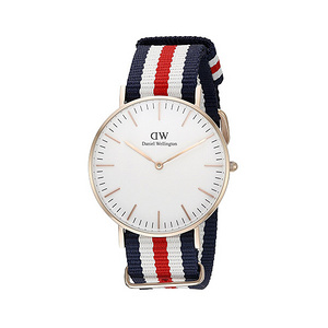 Daniel Wellington Classic系列 玫瑰金表圈表扣尼龙表带女表